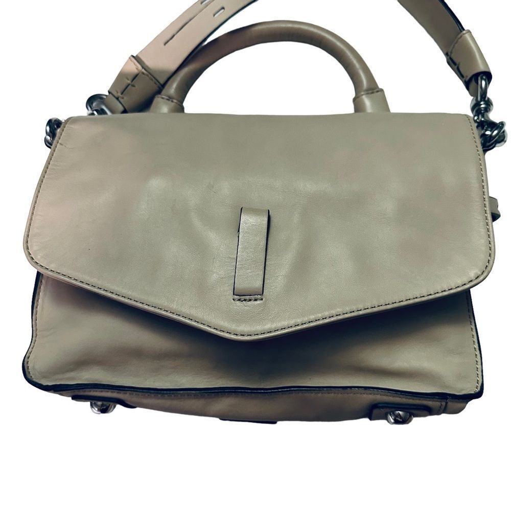 Gryson Thick Glove Leather Crossbody Bag Satchel Taupe